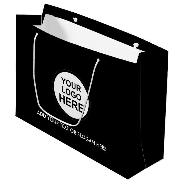 Business Promotional | Custom Logo Shopping Large  Large Gift Bag (Front Angled)