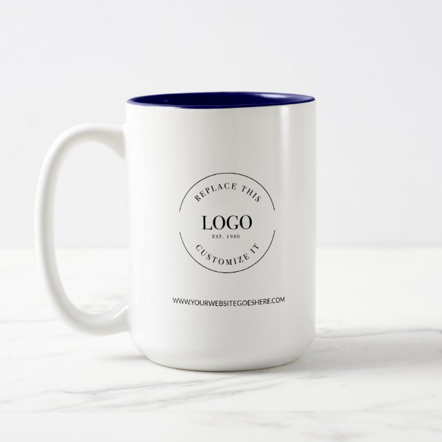 Business promotional logo website Personalized Two-Tone Coffee Mug (Left)
