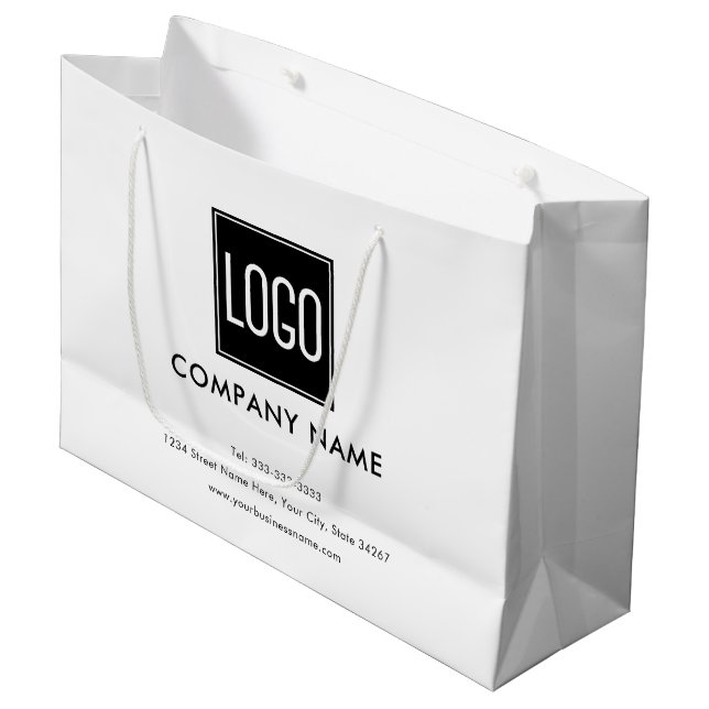 Business Promotional | Your Logo Large Gift Bag (Front Angled)