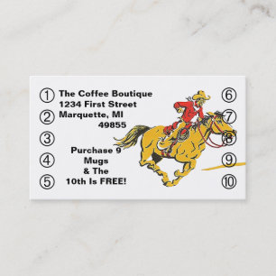 Business Punch Card Cowboy Horse Western Style