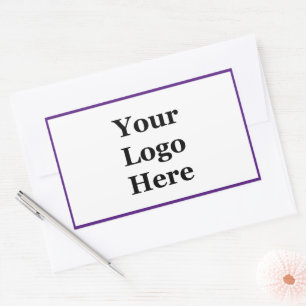 Business Purple and White Your Logo Here Template Sticker