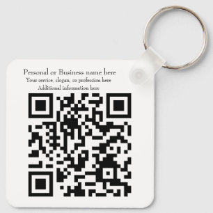 Business QR code and Logo Basic Keychain