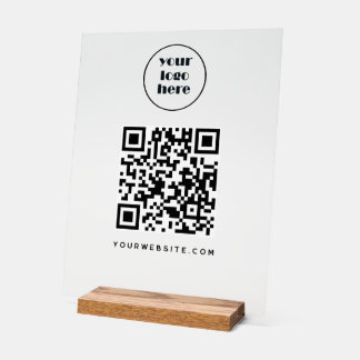 Business QR code and website  | logo Acrylic Sign