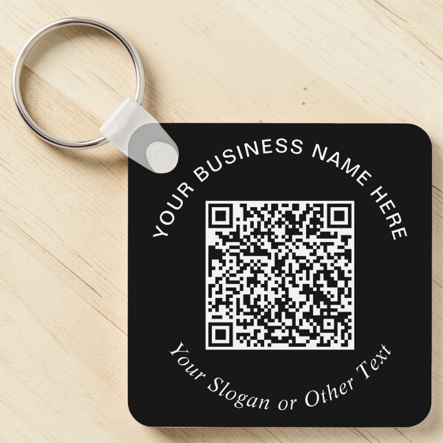 Business QR Code Black Promotional Keychain (Business QR Code Black Promotional Keychain)