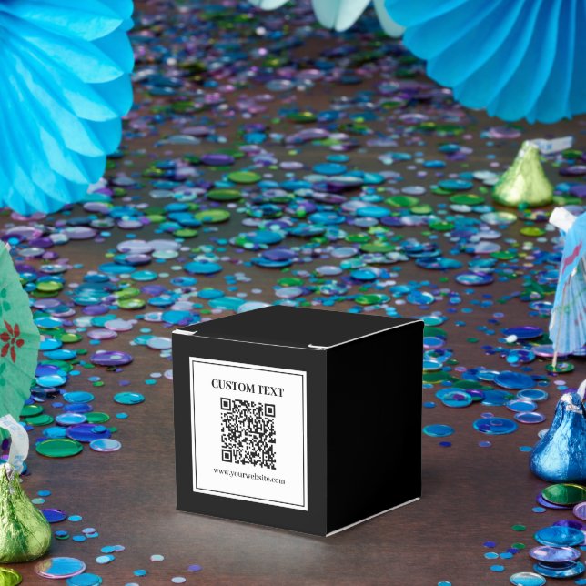 Business QR code | Black & White Favor Box (Party)