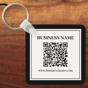 Business QR code   Black & White Keychain