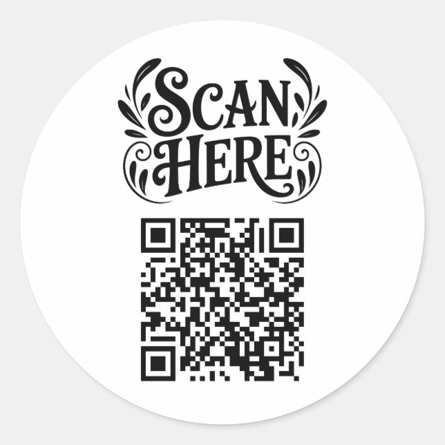 Business QR Code Classic Round Sticker (Front)