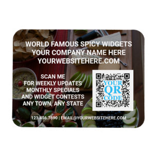 Business QR Code Dark Photo Company Promo Magnet
