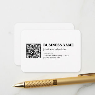 Business QR code & Editable Retro-Modern Text Enclosure Card