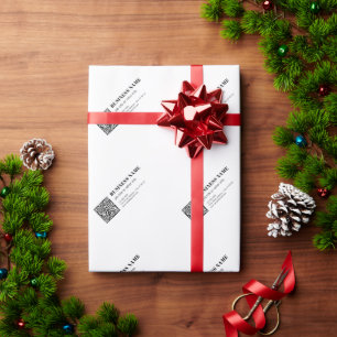 Business QR code & Editable Retro-Modern Text Wrapping Paper