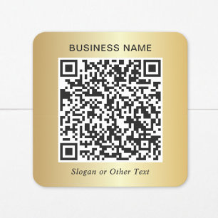 Business QR Code Gold Stickers Roll