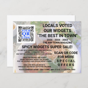 Business QR Code Light Photo Custom Advertising Postcard