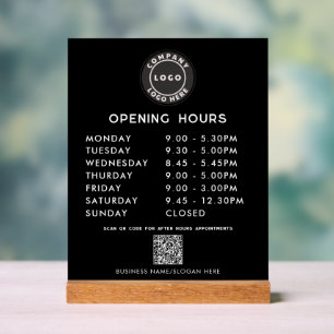 Business QR Code Logo Moderne Horaires d'ouverture