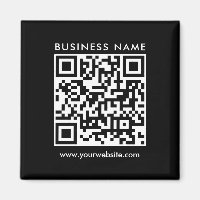 Business QR Code Logo Text Black Template Square