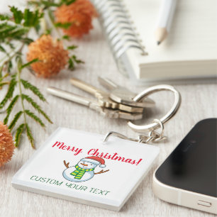 Business QR Code Personalized Christmas  Keychain