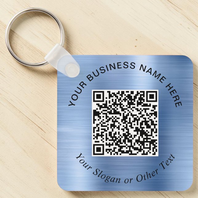 Business QR Code Promotional Blue Keychain (Business QR Code Promotional Blue Keychain)