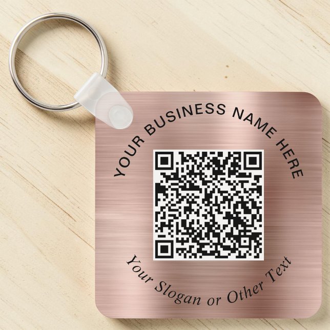 Business QR Code Promotional Rose Gold Keychain (Business QR Code Promotional Rose Gold Keychain)