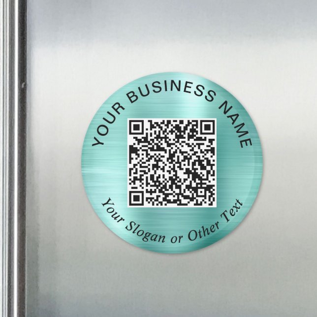 Business QR Code Promotional Teal Mint Green Magnet (Business QR Code Promotional Teal Mint Green Magnet)