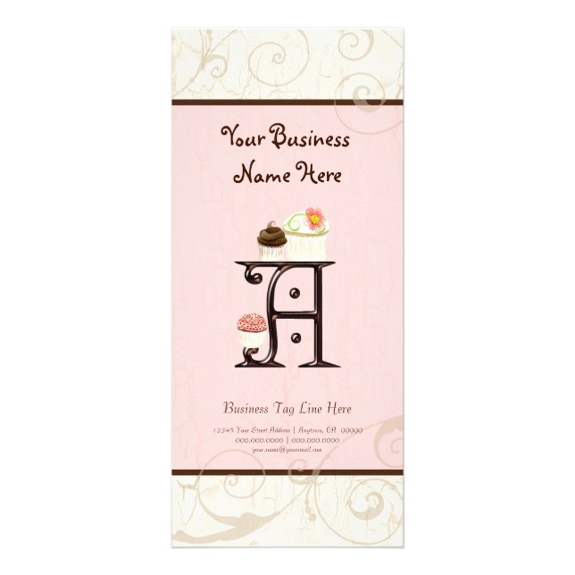Business Rate Card - Letter A Monogram Dessert Bak (Front)