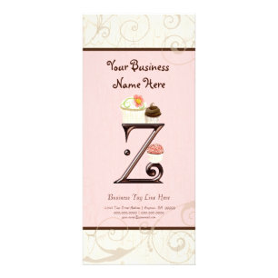 Business Rate Card - Letter Z Monogram Dessert Bak