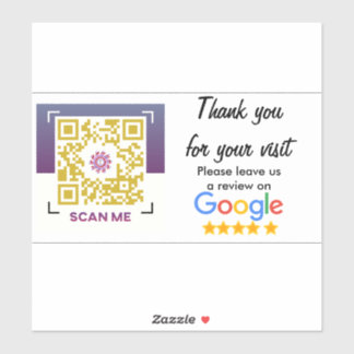 Business Rating With Google Reviews QR Code Sticke