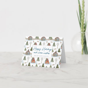 Business Real Estate Cozy Cabin  Holiday Card