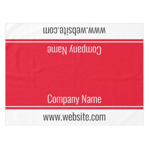 Business Red and White Company Name Website Text Tablecloth