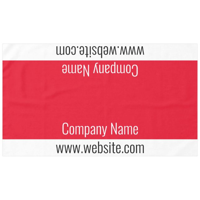 Business Red Black and White Text Template Tablecloth (Front (Horizontal))