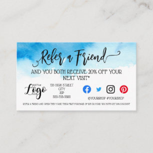 Business refer a friend marketing discount sales referral card
