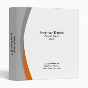 Business Report Binder in Orange, Grey and White