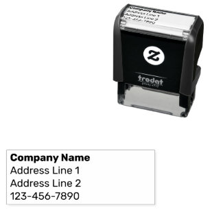 Business Return Address and Phone Number Template Self-inking Stamp