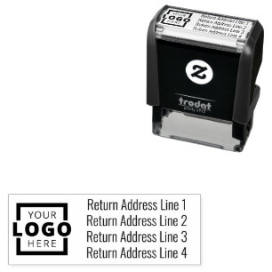 Business Return Address Customized Logo Self-inking Stamp