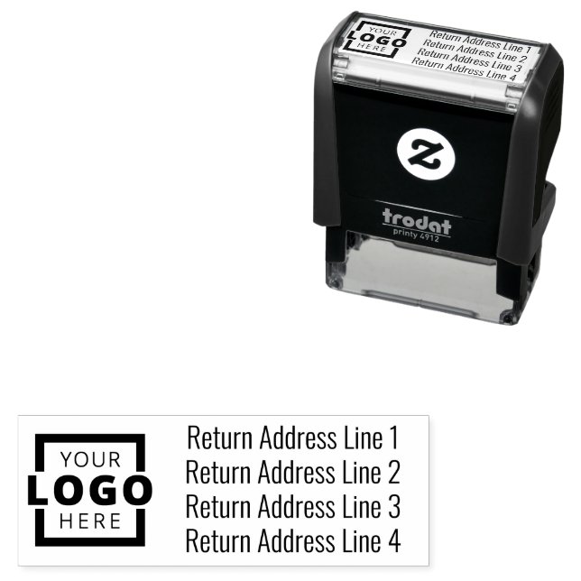 Business Return Address Customized Logo Self-inking Stamp (In Situ)