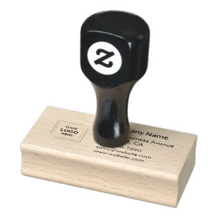 Business Return Address Logo Professional Modern Rubber Stamp