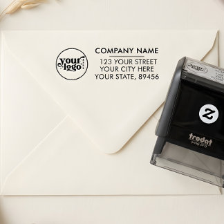 Business Return Address Professional Company Logo Self-inking Stamp