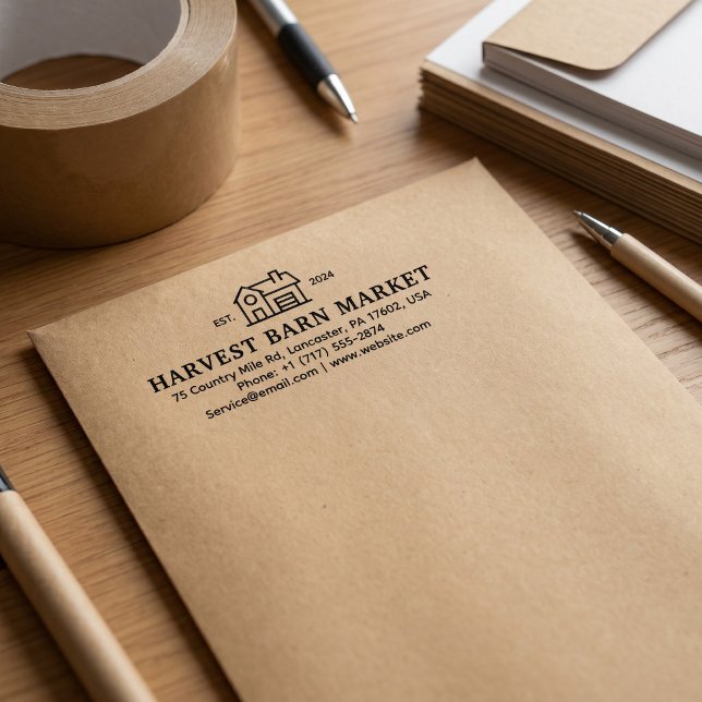 Business Return Address | Professional Logo Modern Self-inking Stamp (Creator Uploaded)