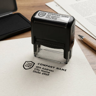 Business Return Address Professional Logo Modern Self-inking Stamp