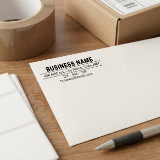 Business Return Address | Professional Logo Modern Self-inking Stamp