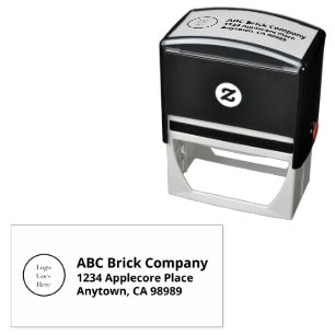Business Return Address with Custom Logo Self-inking Stamp