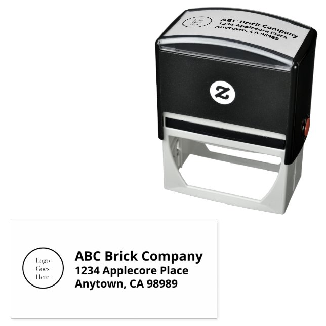 Business Return Address with Custom Logo Self-inking Stamp (In Situ)