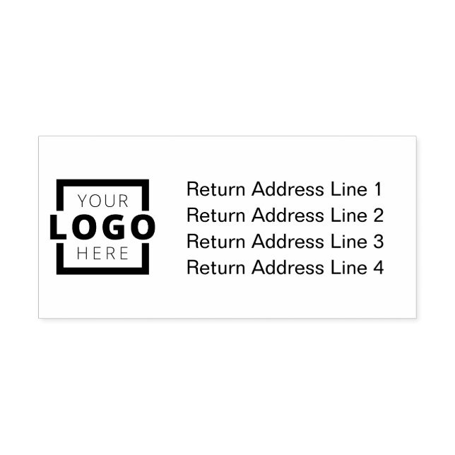 Business Return Address with Custom Logo Self-inking Stamp (Design)