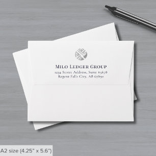 Business Return Address with Logo A2 Note Card Envelope