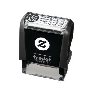 Business Return Address with Logo Custom Self-inki Self-inking Stamp
