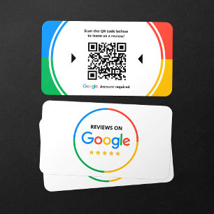 Business Review Link Google 5 Star Reviews QR Code Card