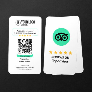 Business Review Link Tripadvisor Reviews QR Code Business Card