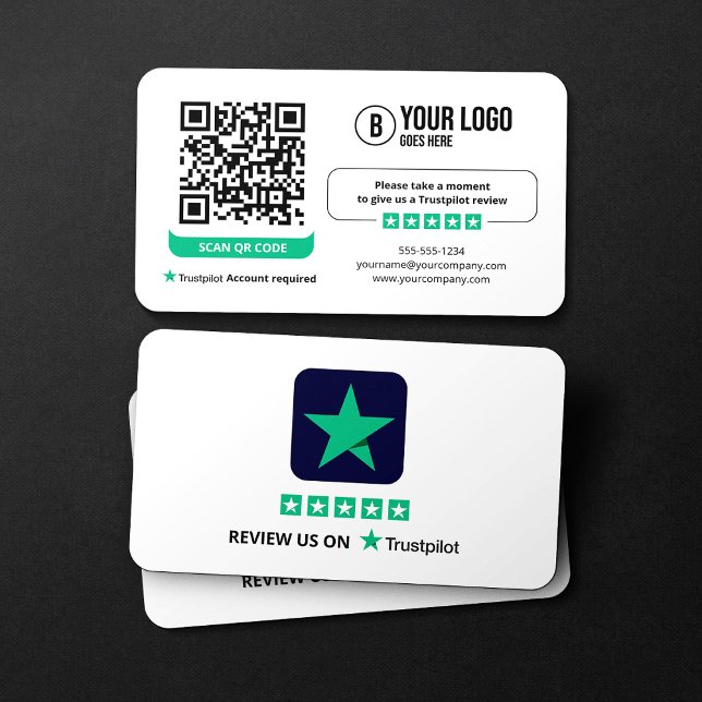 Business Review Link Trustpilot Reviews QR Code Card (Creator Uploaded)