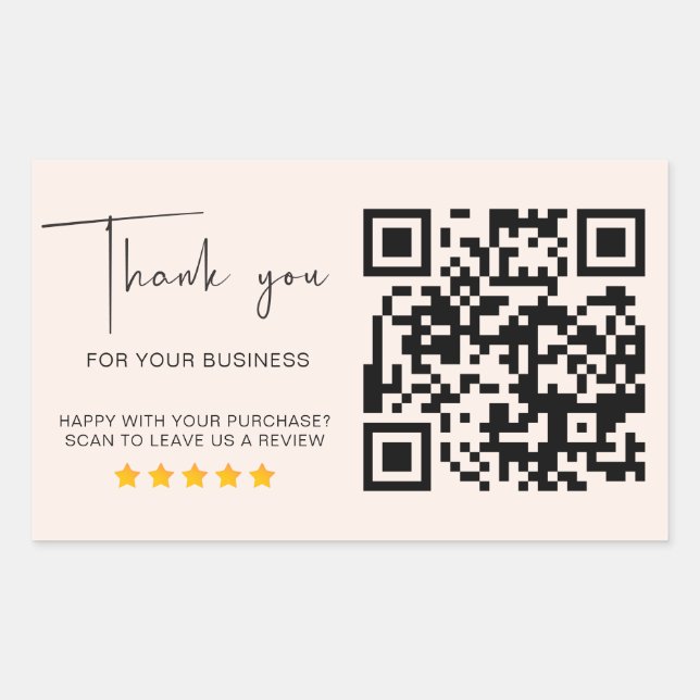 Business Review Request 5 Star Review Modern Pink Sticker (Front)