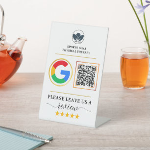 Business Review Sign - Custom QR Code with Logo