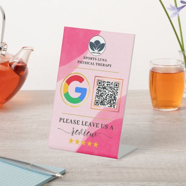 Business Review Sign - Custom QR Code with Logo (In SItu)