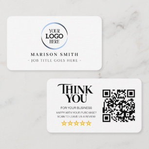 Business Reviews QR Code Review Card